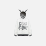 Autumn Embroidered Puppy Hooded Sweatshirt