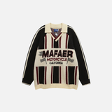Retro Jacquard Knitted Mens Sweater