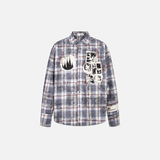 Y2K Retro Vintage Batik-Karo-Langarmhemd