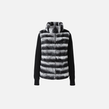 Luxuriöser Strickcardigan aus Wolle und Kaninchenfell