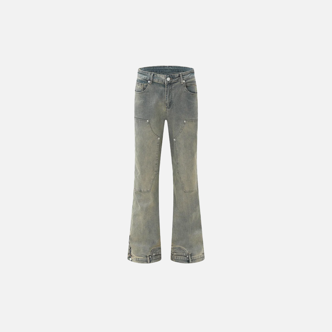 Retro-Jeans mit lockerem Schnitt und Used-Look, geradem Bein