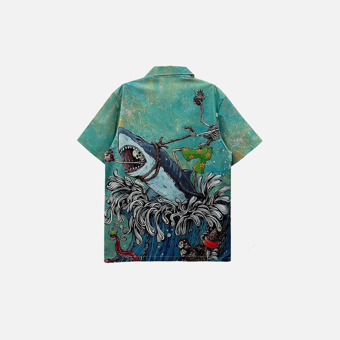 Chemise hawaïenne Aloha à motif requin