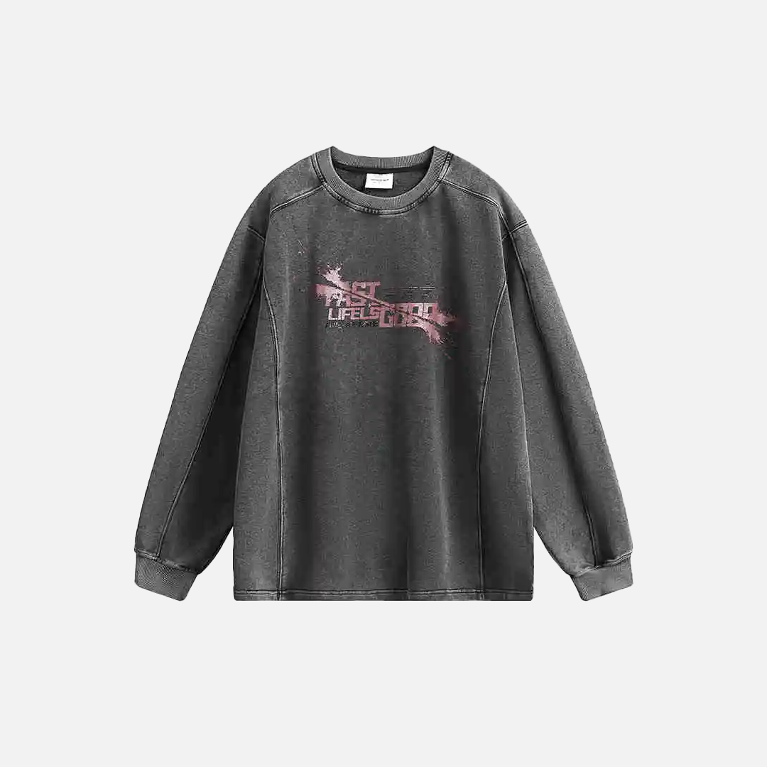 Distressed American Style Oversized Sweatshirt