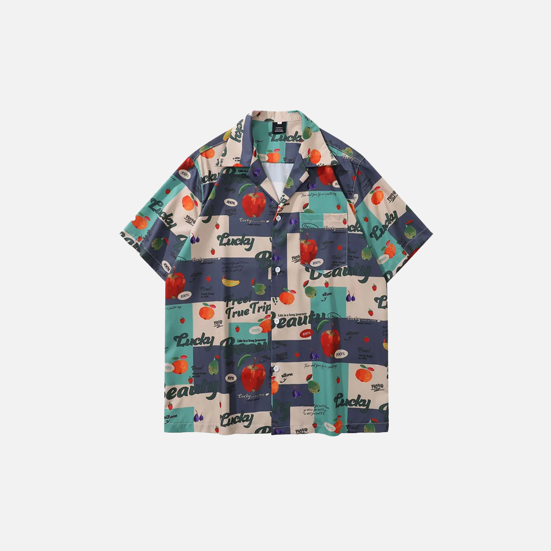 Cool Summer Fruit Graphic Short Sleeve Shirt