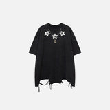 Y2k Chain Ripped Washed T-shirt