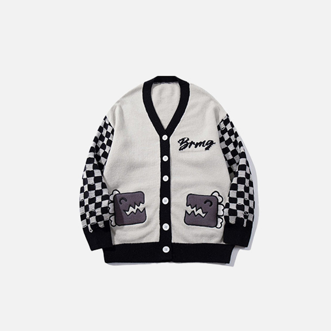 Checkered Graphic Knitted Sweater