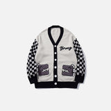 Checkered Graphic Knitted Sweater