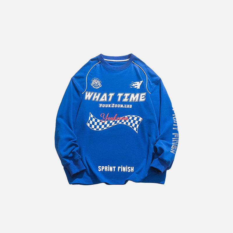 オーバーサイズ レーシング ルーズ スウェットシャツ