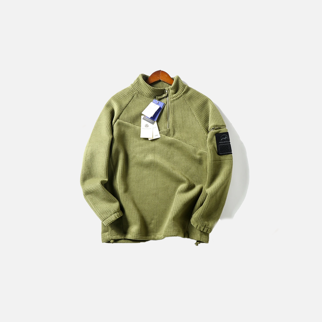 Warm Velvet Half Zipper Stand T-Shirt