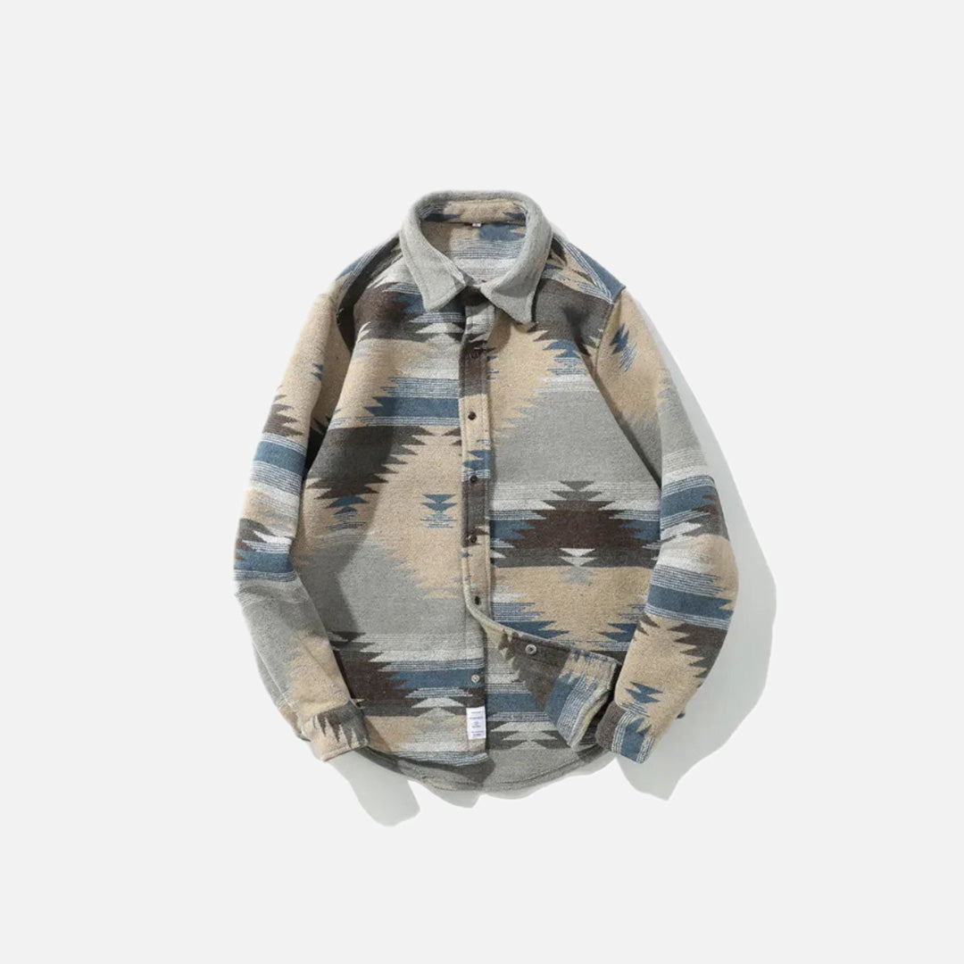 Patterned Button-Up Shirt