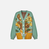 Floral Pattern Cardigan Sweater