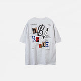 T-shirt à imprimé graphique et alphabet ample