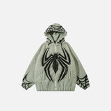 Loose Spider Fleece Zip-up Jacket