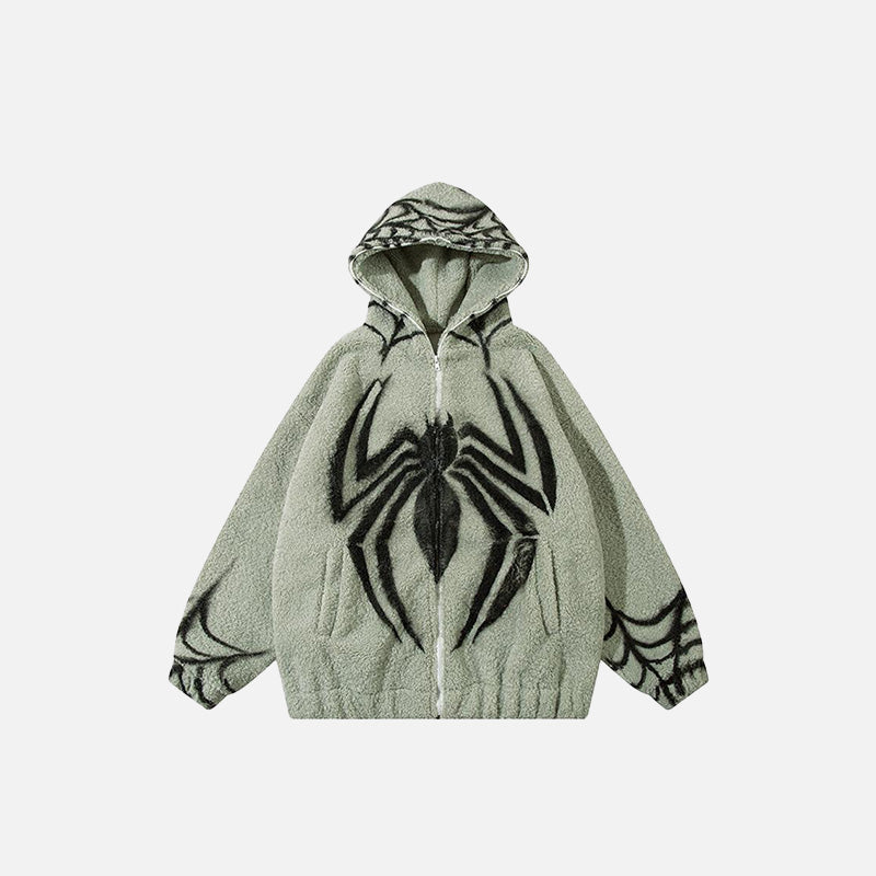 Loose Spider Fleece Zip-up Jacket
