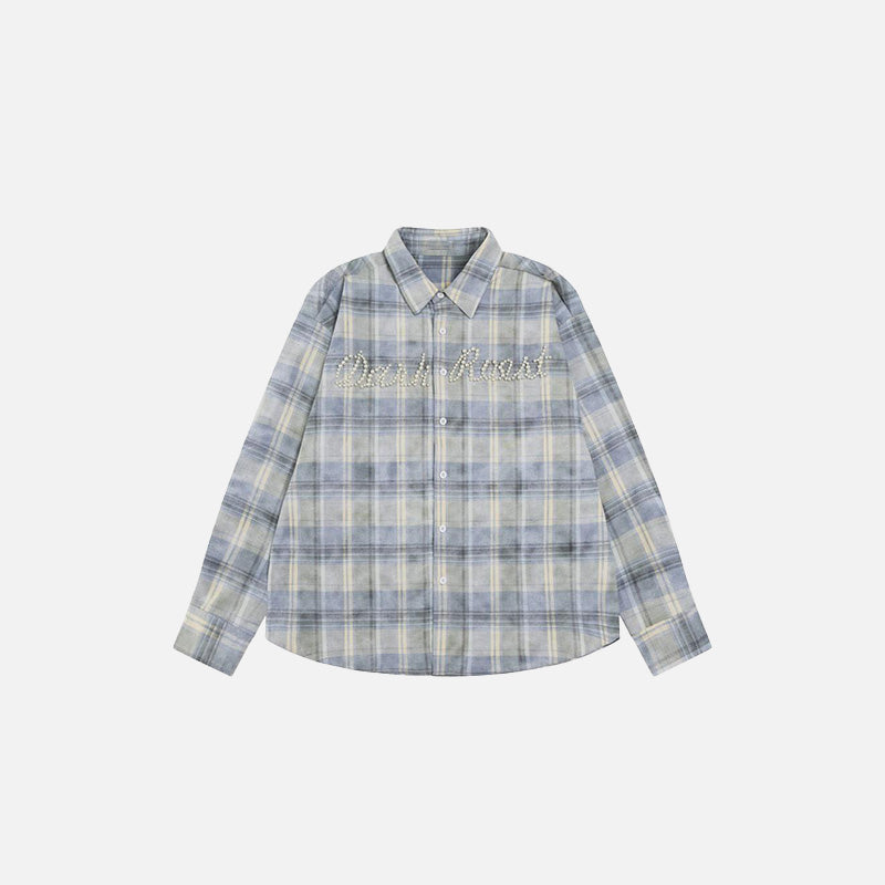 Retro Plaid Button-Up Shirt