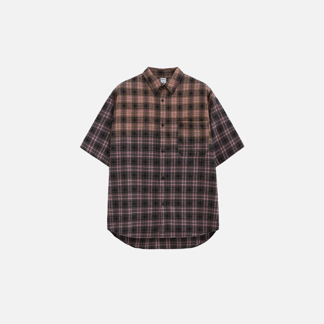 Chemise à carreaux oversize à dégradé épais