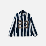 Vintage Striped Fleece Jacket