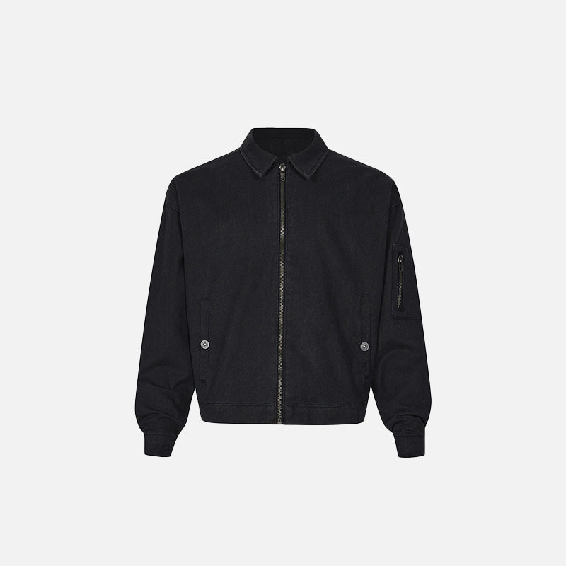 Y2k Loose Zip-up Denim Jacket