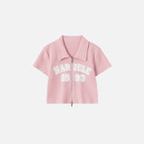 Damen-Poloshirt mit Retro-Grafik