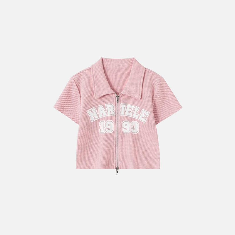 Damen-Poloshirt mit Retro-Grafik