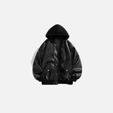 Coole Kapuzenjacke aus Kunstleder