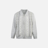 Cable Knit Zip-Up Sweater