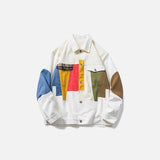 Jacke mit geometrischem Patchwork-Muster