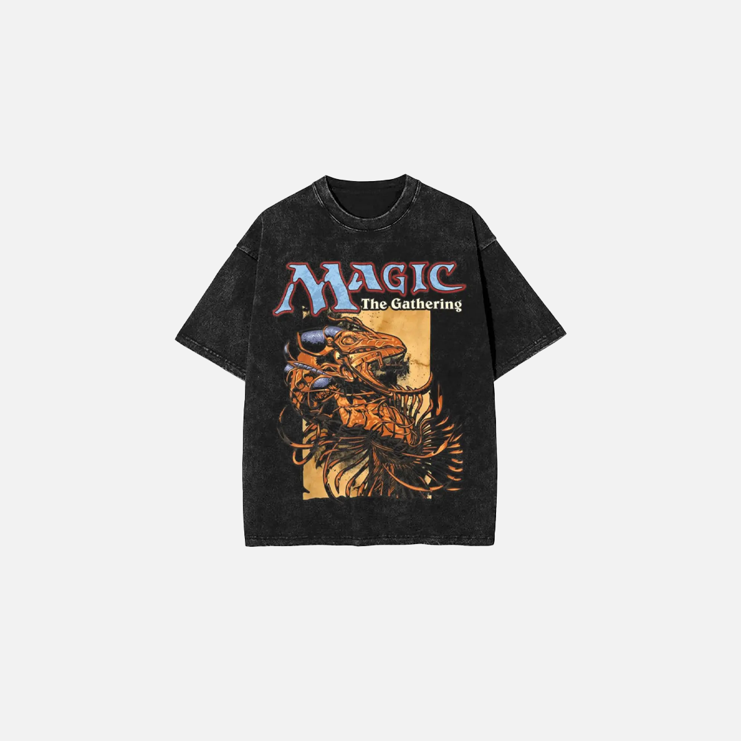 Vintage Washed Monster Desk Cotton T-Shirt