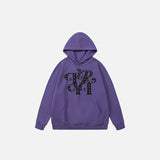 Sweat à capuche à imprimé lettres avec poche avant ample