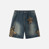 Vintage Star Patch Denim Shorts