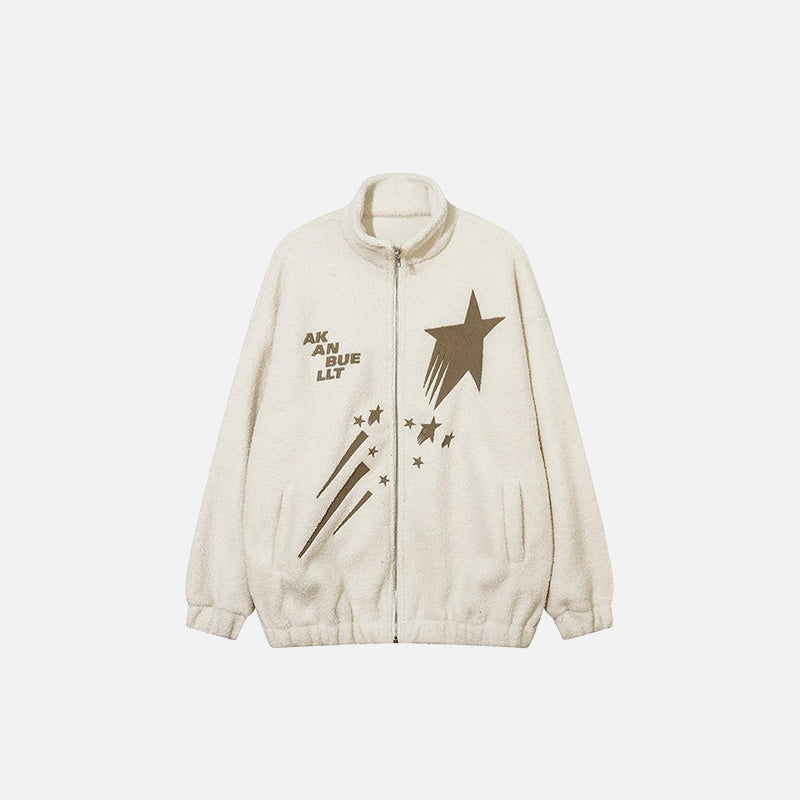 Meteor Star Print Fleece Jacket