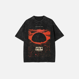 Trendy Japanese Anime Style Graphic Washed T-Shirt