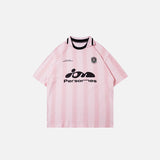 Vintage-T-Shirt mit lockerem Polo-Streifen