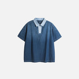 色あせウォッシュ加工ポロTシャツ