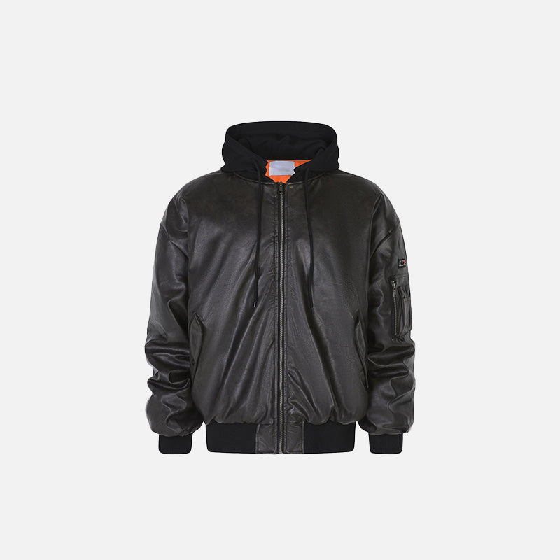 Oversized Loose PU Leather Jacket