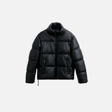Jacke mit Stehkragen aus dickem Kunstleder
