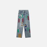 Bunte Graffiti-Jeans