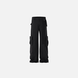 Black Multi-Pocket Cargo Pants