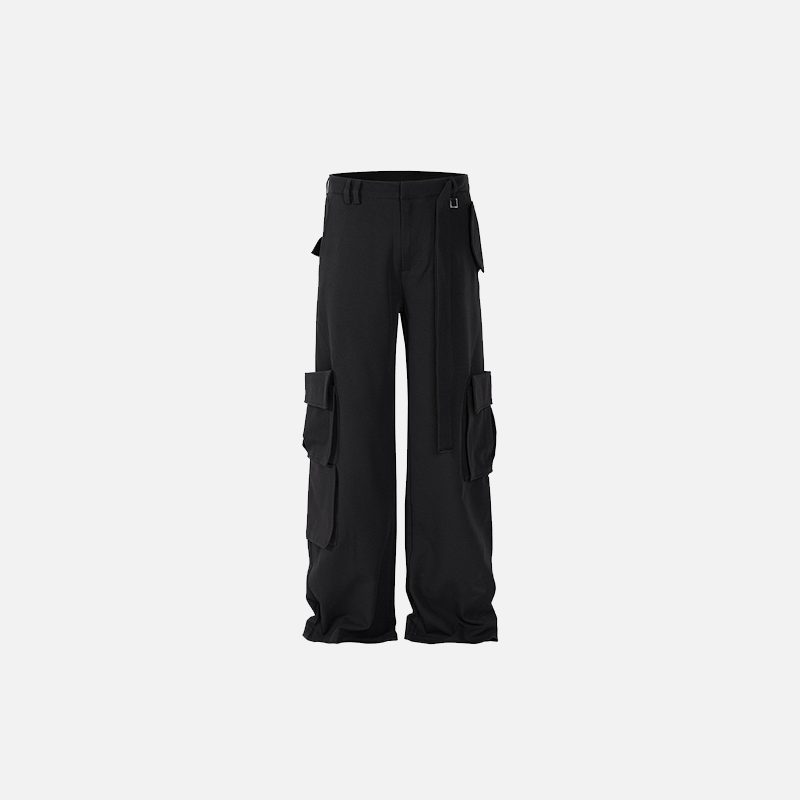 Pantalon cargo noir multipoches