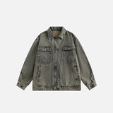 Washed Distressed Denim Jacket