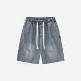 Relaxed Drawstring Denim Shorts