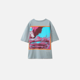 Kurzarm-T-Shirt aus Baumwolle mit farbenfrohem Aufdruck