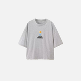 Stylish Gray Summer Print Cotton T-Shirt