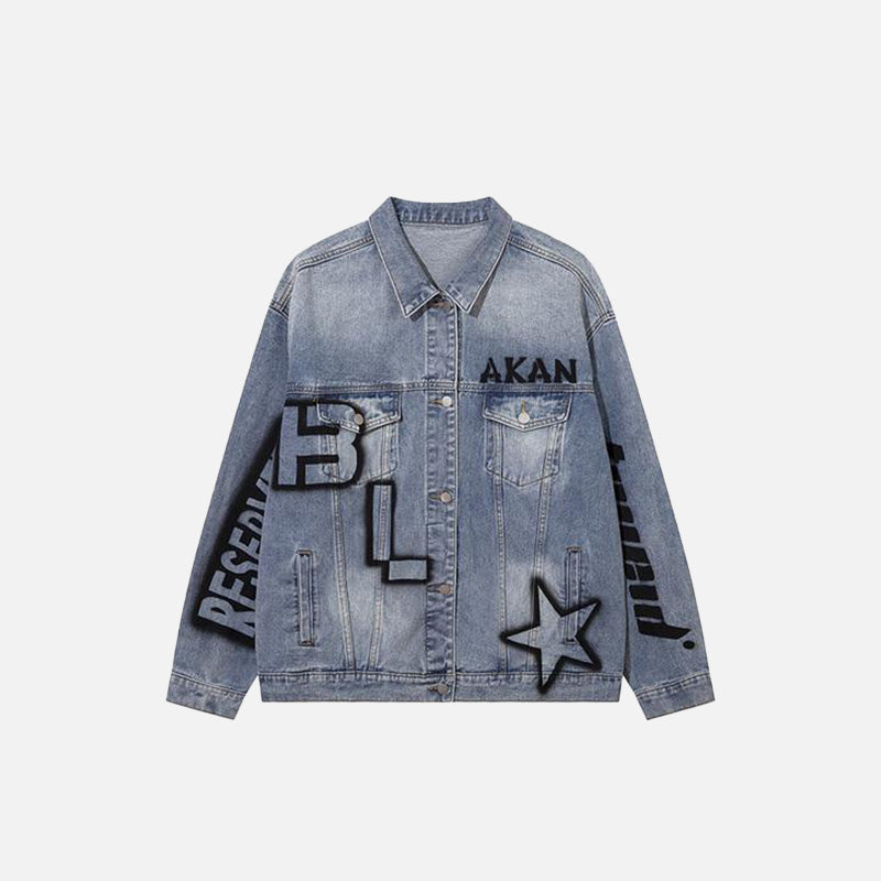 Retro Blue Washed Denim Jacket