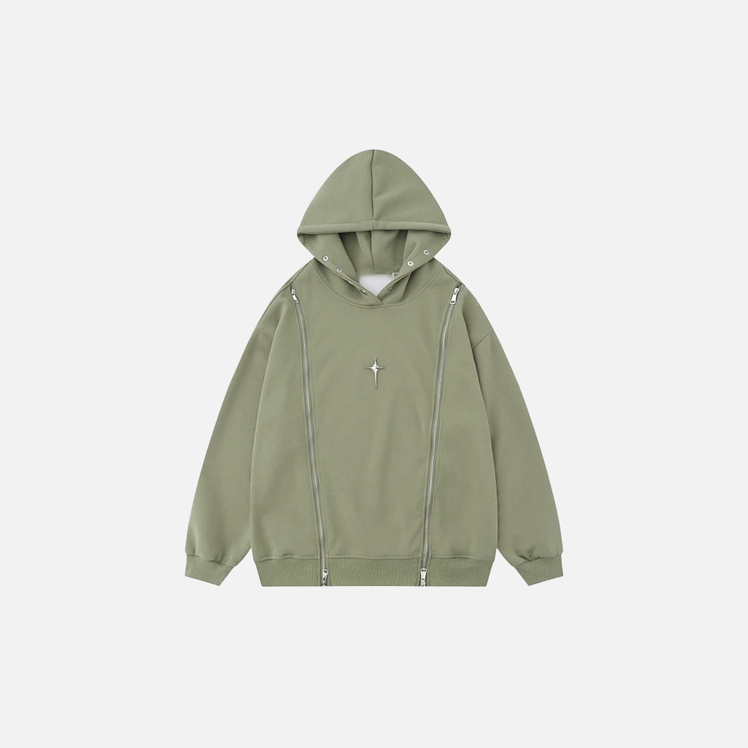 Streetwear Autumn Loose Sense Zip-Up Hoodie