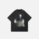 T-Shirt mit verschwommenem Schattenmuster
