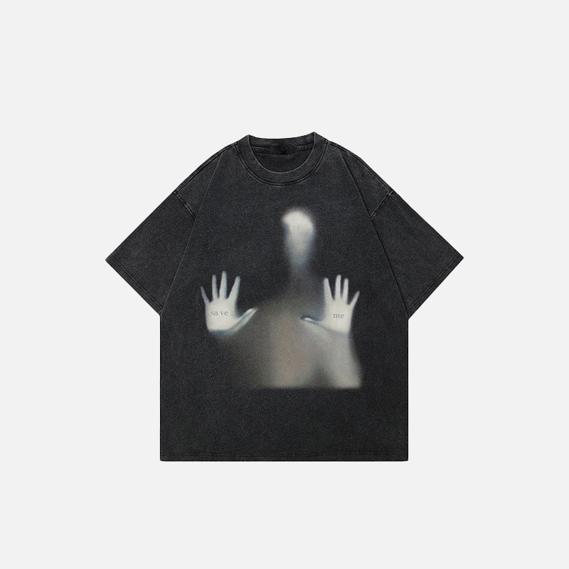 T-Shirt mit verschwommenem Schattenmuster