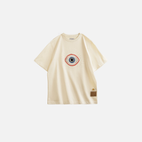Beige Embroidered Vintage Loose O T-Shirt