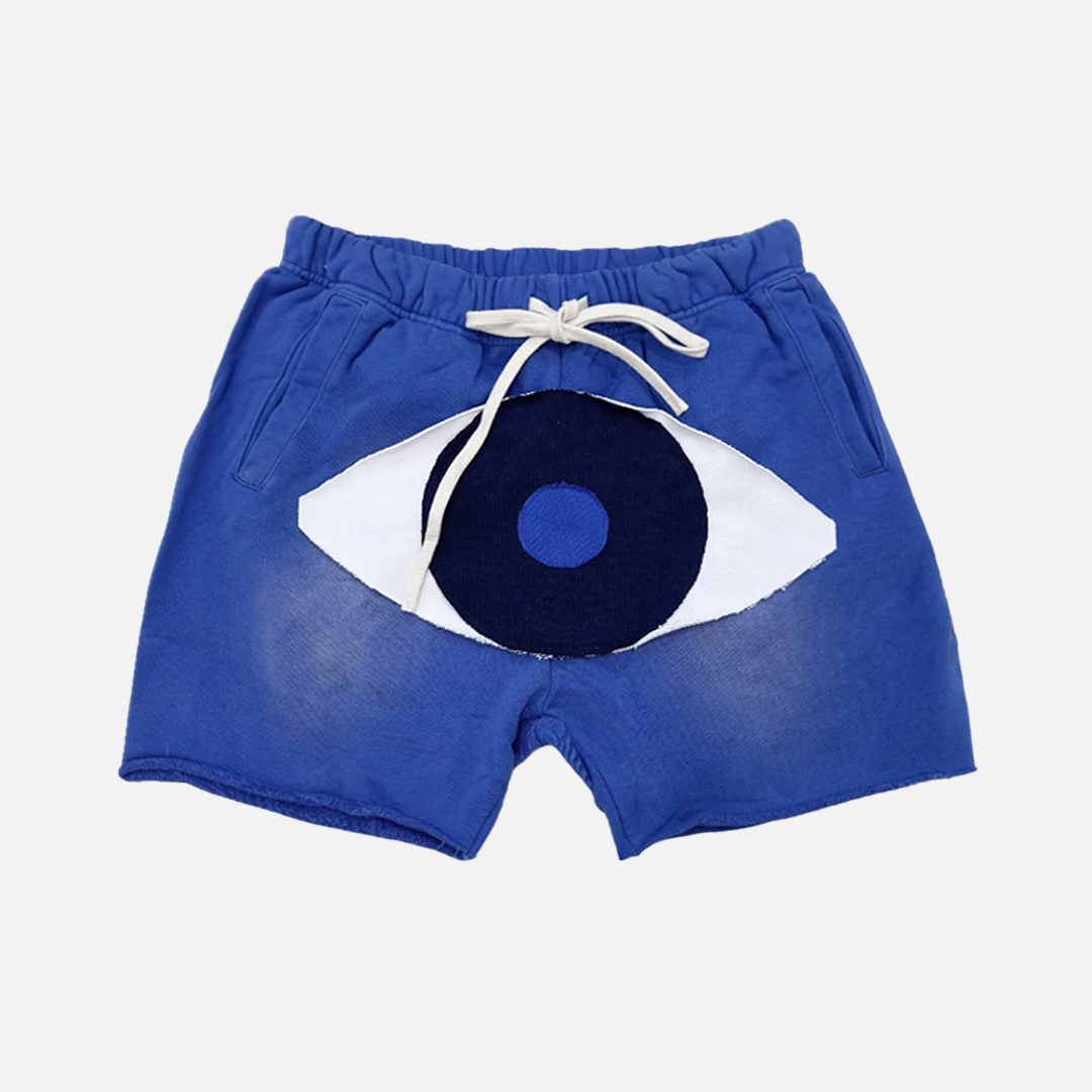 Bequeme Sommershorts im Vintage-Stil mit Augen-Patchwork