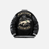 Winter Varsity Coat with Leather Sleeves Jacket